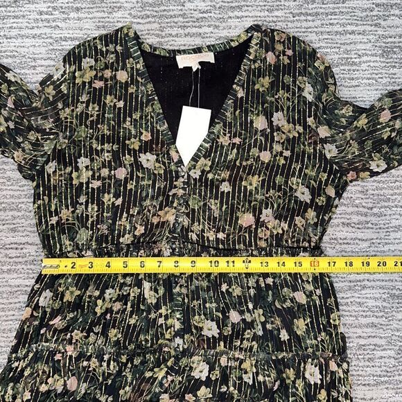 NWT Rococo Sand Flora Floral Handmade High Low Maxi Metallic Thread Dress Large - Picture 15 of 16